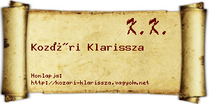 Kozári Klarissza névjegykártya